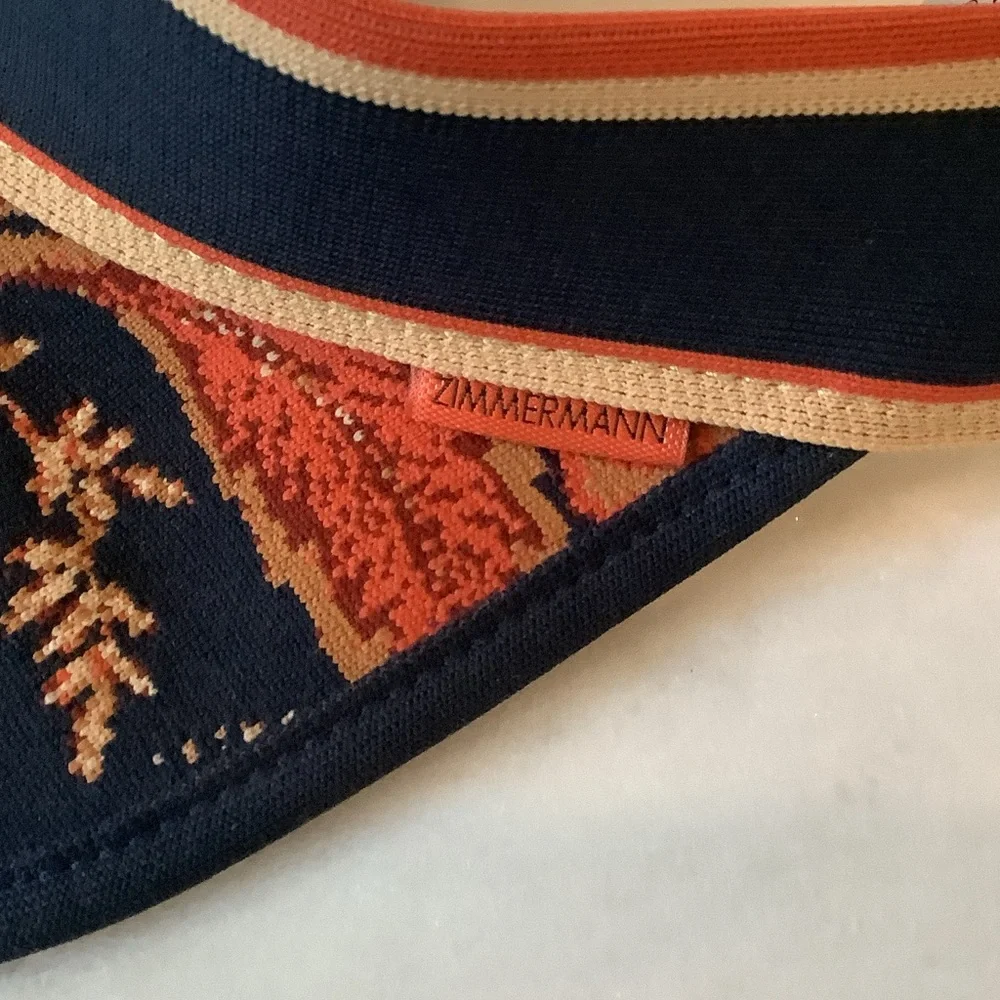 91. Zimmermann Navy and Orange Floral Visor, Brand New - Picture 3 of 4